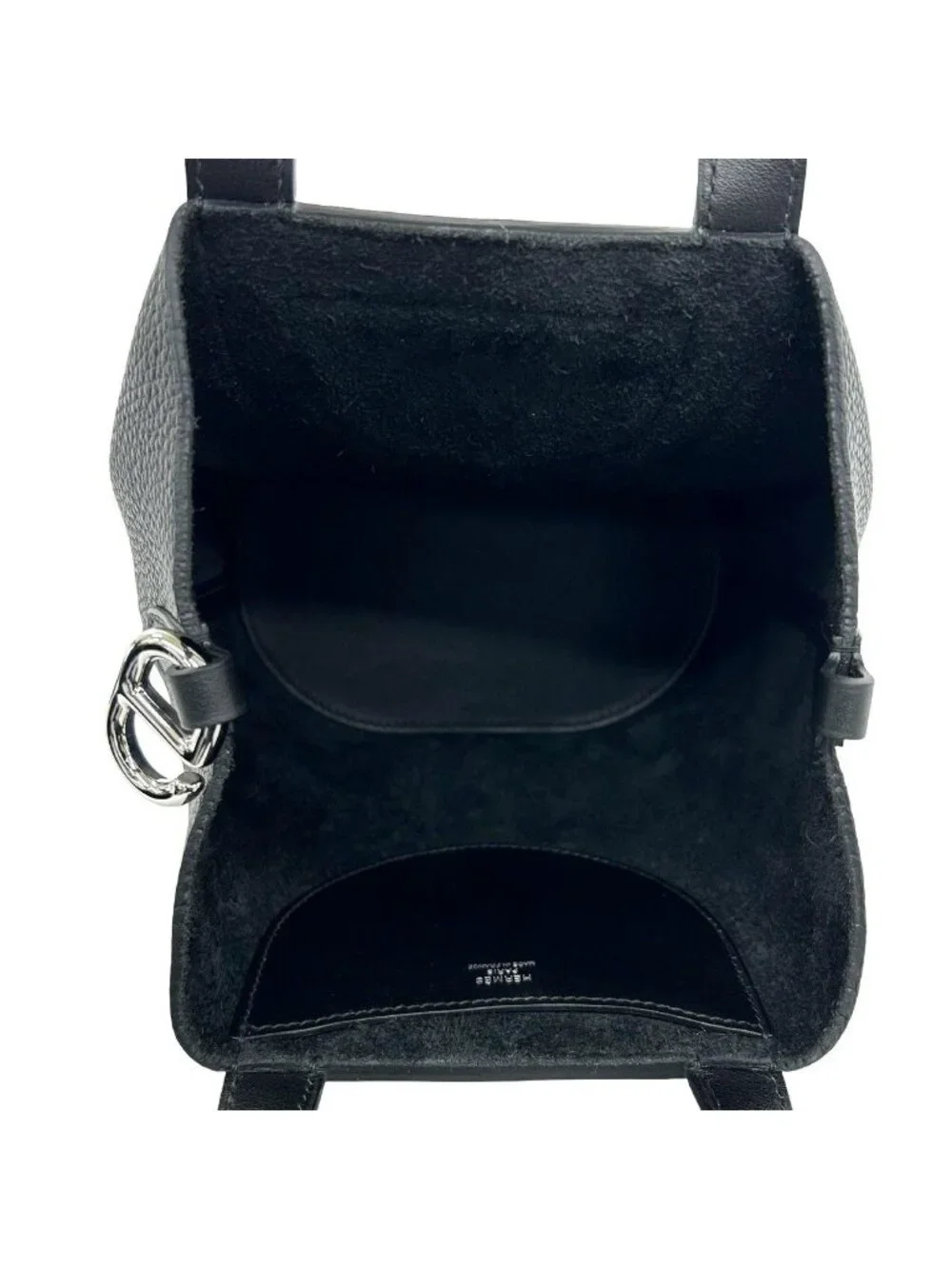 Hermes in the Loop 18 Taurillon Clemence Veau Handbag Black